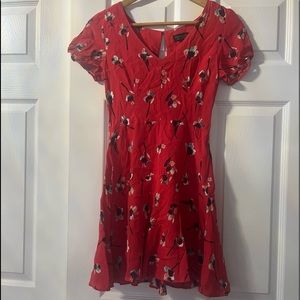 Red floral TopShop dress size 4